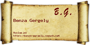 Benza Gergely névjegykártya